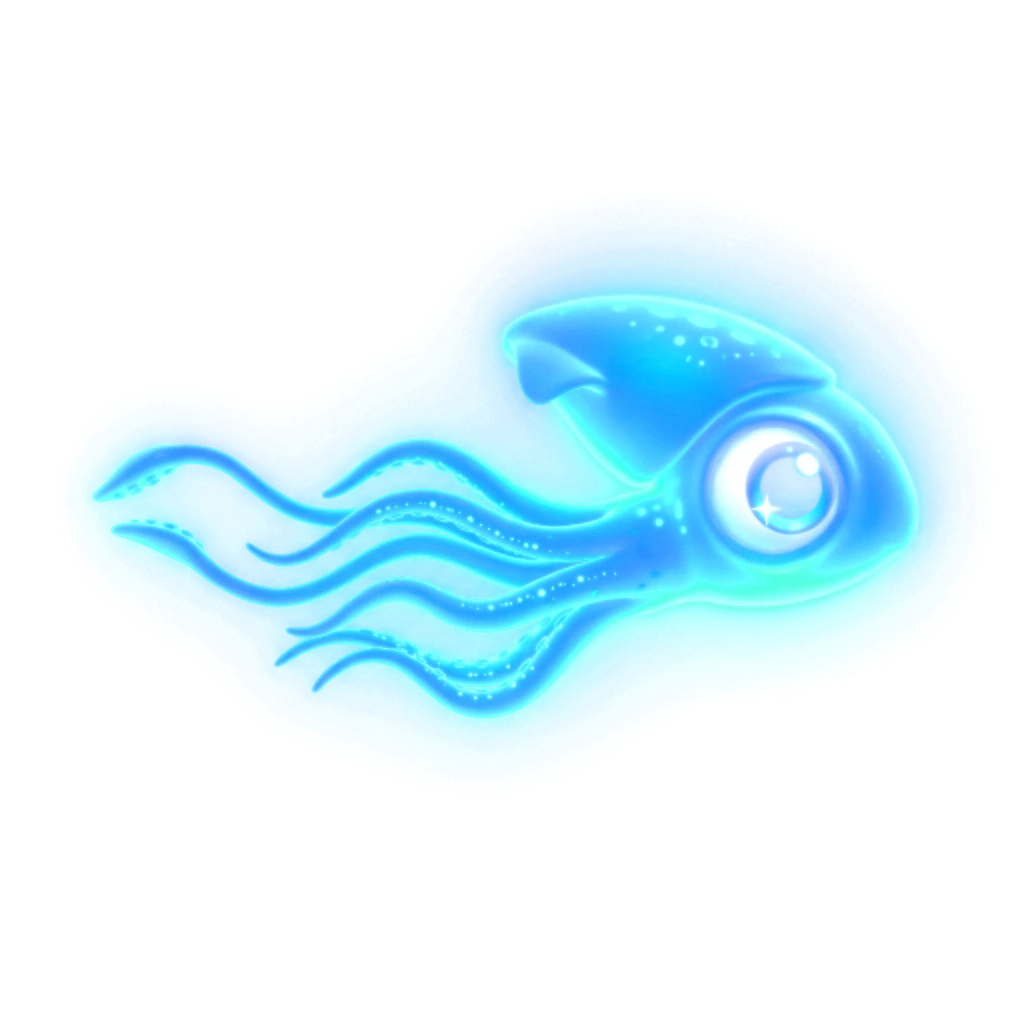 Swimming Bioluminescent Squid